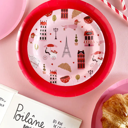 Paris Valentine Paper Plates