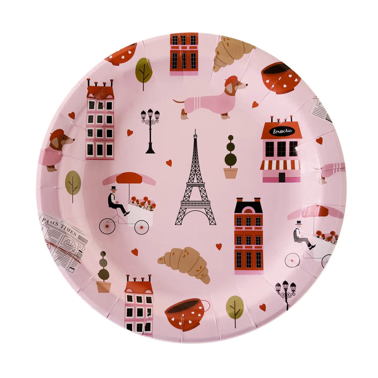 Paris Valentine Paper Plates