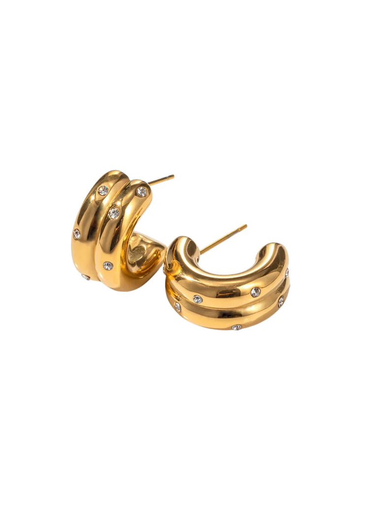 Pave Hoop Earrings