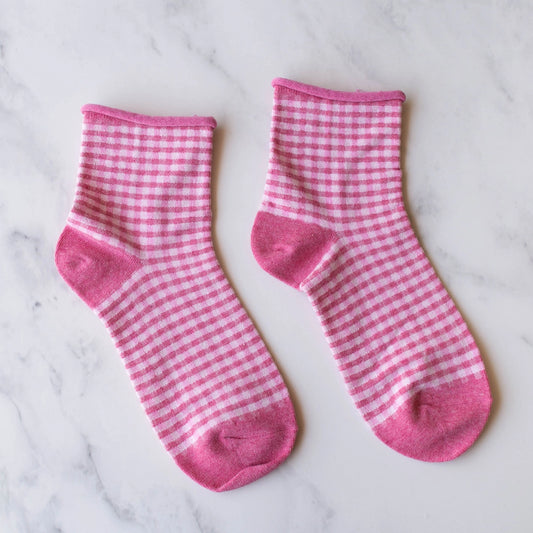 Pink Picnic Mid Crew Socks