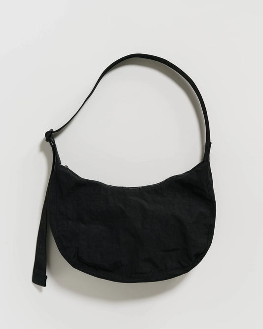 Baggu Medium Nylon Crescent Bag in Black