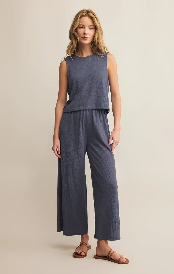 Z Supply Sloane Textured Slub Top in Worn Blue