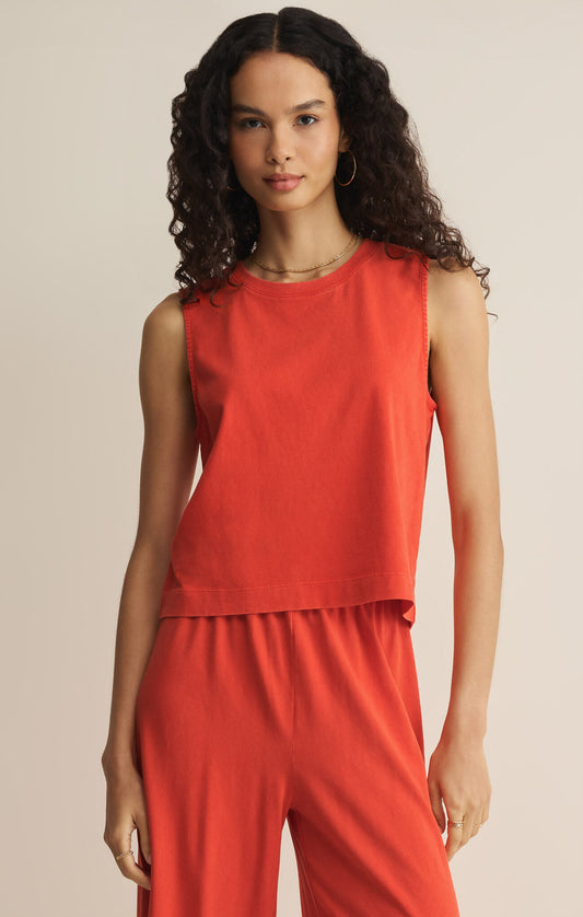 Z Supply Sloane Cotton Jersey Tank in Lychee