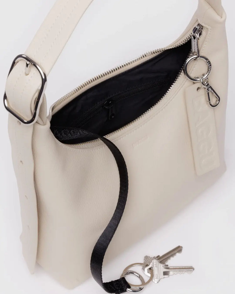 Baggu Mini Recycled Leather Shoulder Bag in Stone