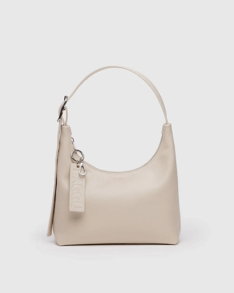 Baggu Mini Recycled Leather Shoulder Bag in Stone