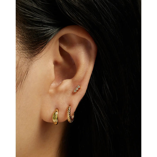 Tally Pear Huggie Hoops