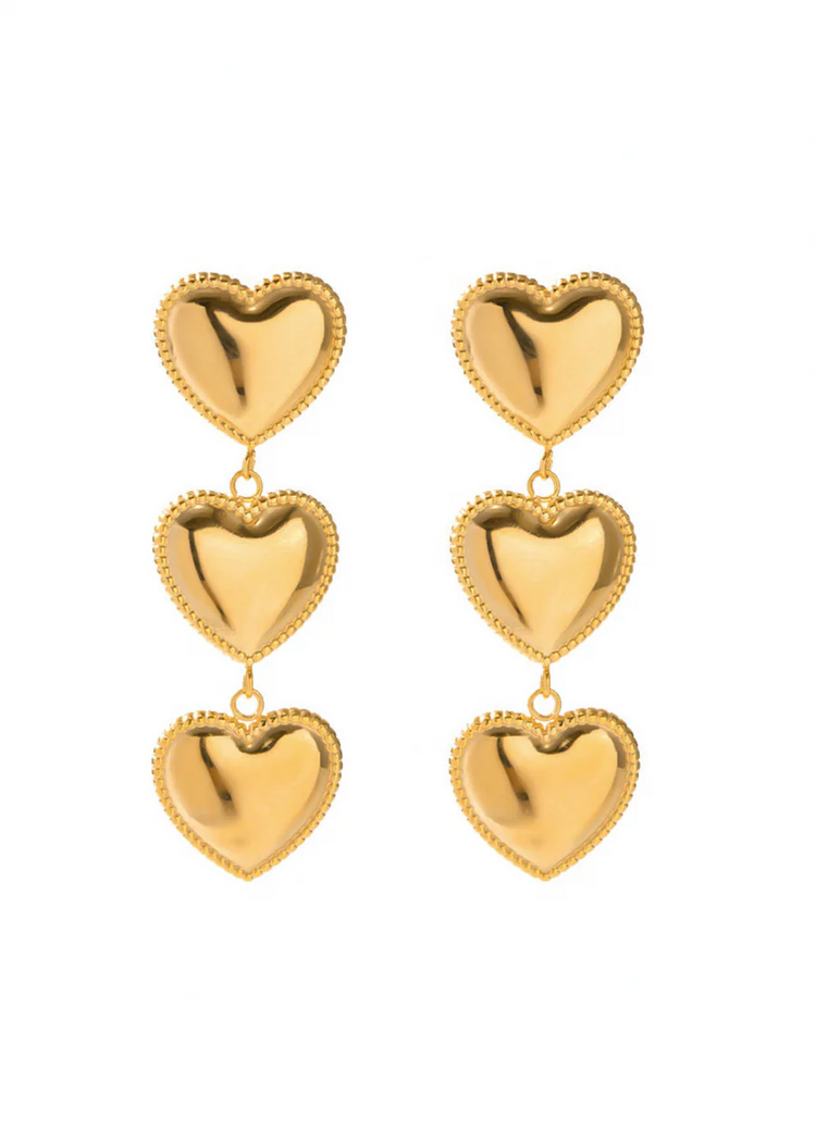 Triple Heart Studs