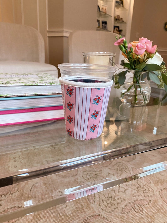 Vintage Pink Coffee Sleeve - SMALL