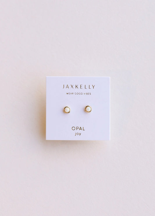 JaxKelly White Opal Simple Stud
