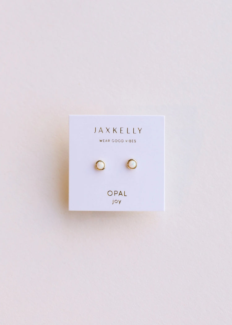 JaxKelly White Opal Simple Stud