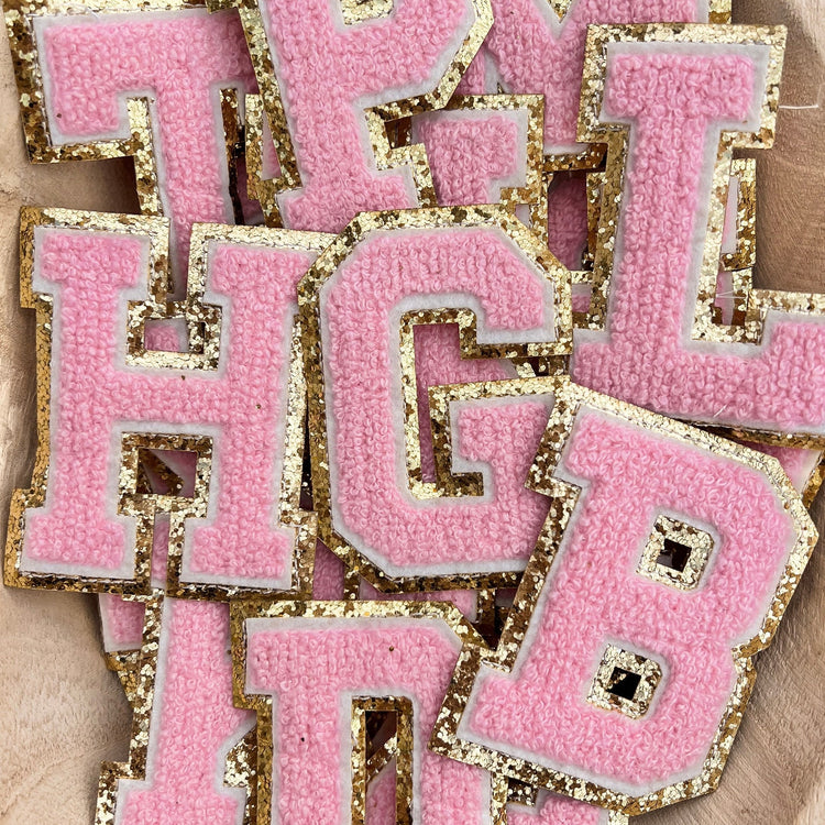 3 Inch Pink Chenille Varsity Letter Patch