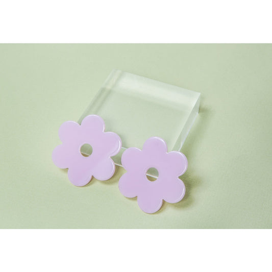 Large Lilac Acetate Daisy Earrings