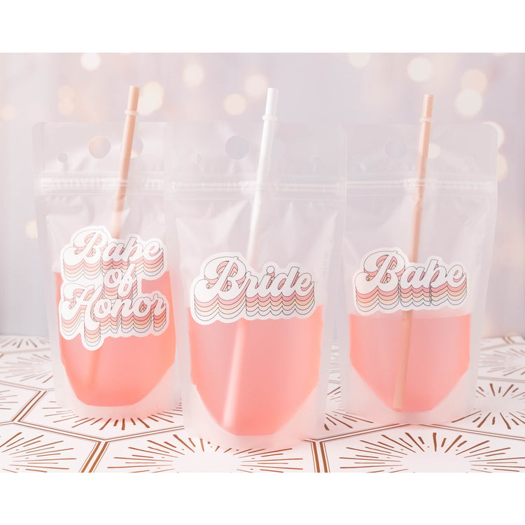 "Babe of Honor" Retro Bridal Party Drink Pouch