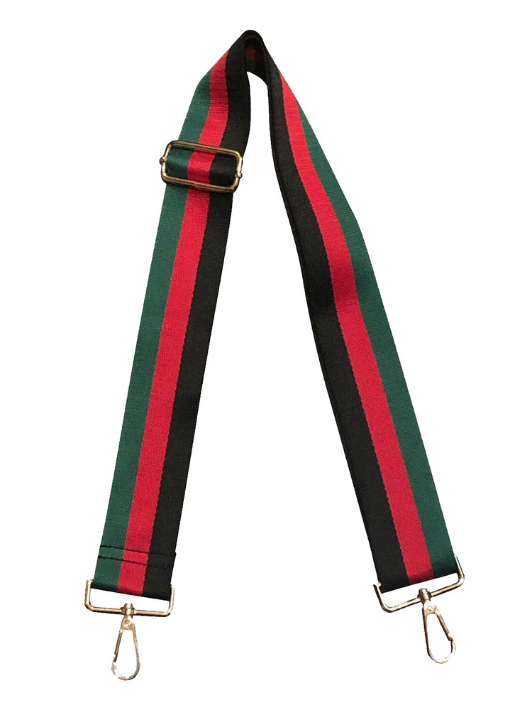 ahdorned Black/Green/Red Stripe Adjustable Strap
