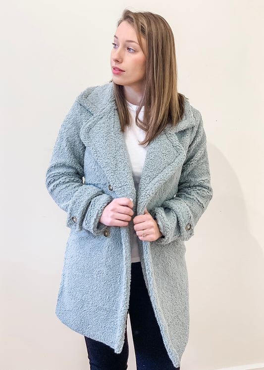 Sage Sherpa Coat