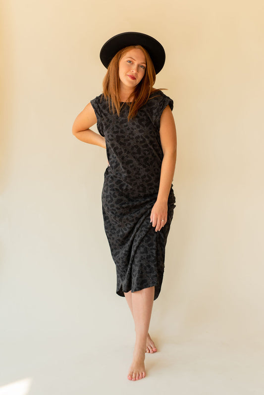 Z Supply Bailey Slub Wildcat Dress in Washed Black