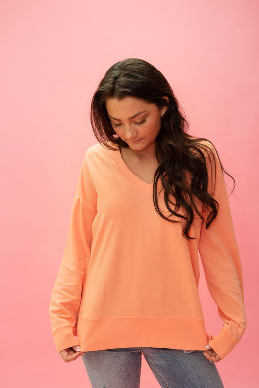 Z Supply Modern V-Neck Weekender in Melon