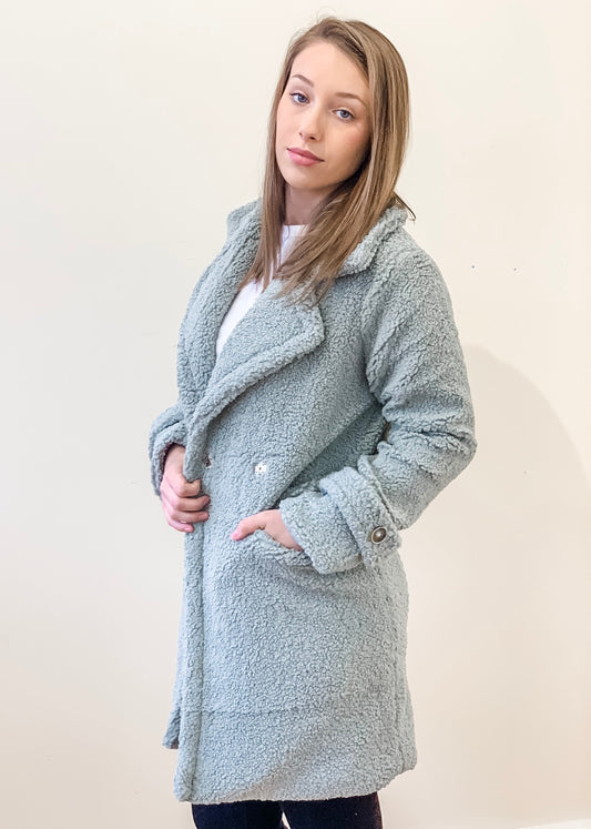 Sage Sherpa Coat