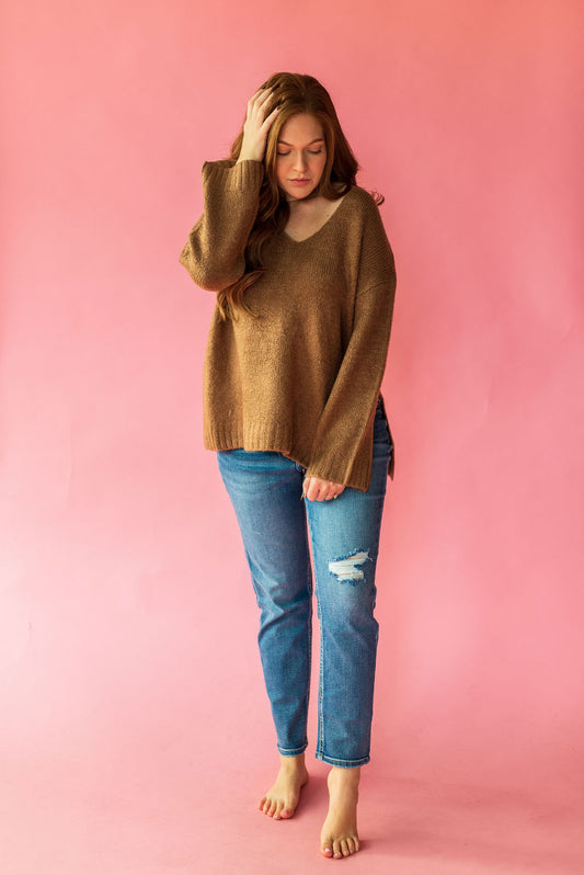 Z Supply Weekender Sweater in Camel Brown